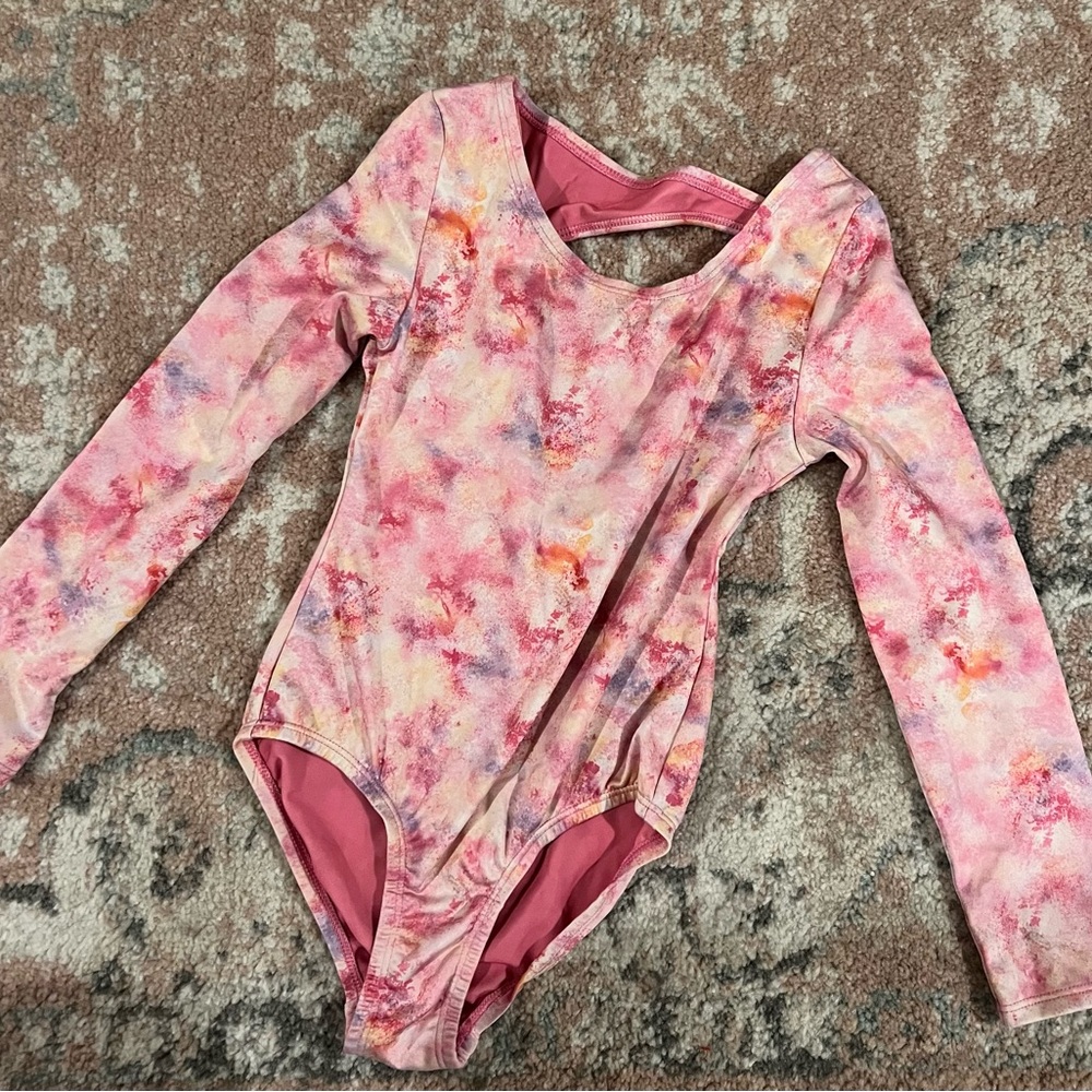 Pink Tie-Dye Kids Leotard